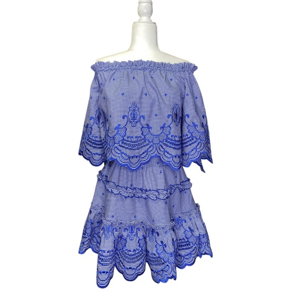 Alexis Blue Gingham Skirt - Picture 1 of 5